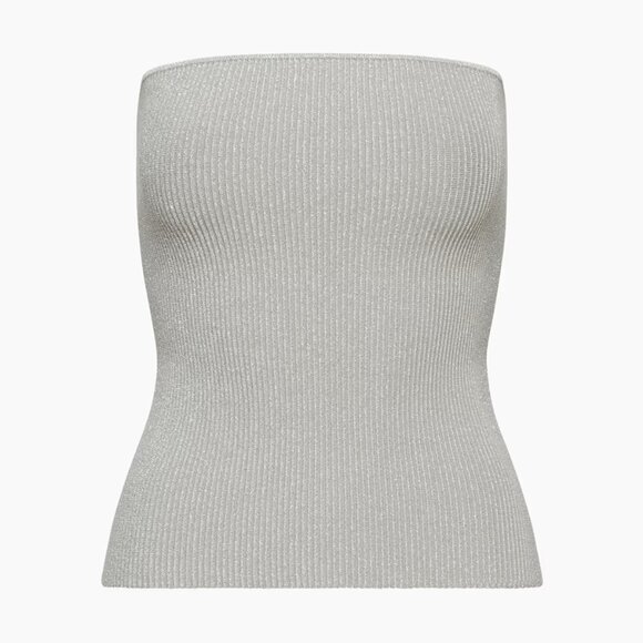 Aritzia Babaton Tube Top Sculpt Knit Silver - Picture 7 of 12